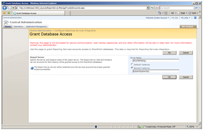Configurando Reporting Services 2008 en modo Integrado con MOSS 18 Configurando Reporting Services 2008 en modo Integrado con MOSS