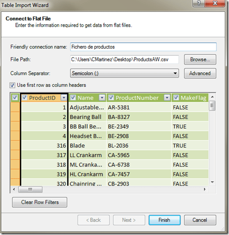 Importando a PowerPivot (III). Leyendo datos desde un fichero de texto plano 7 Importando a PowerPivot (III). Leyendo datos desde un fichero de texto plano