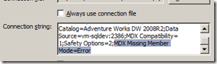Excel conectado a Analysis Services y la propiedad MDX Missing Member Mode 3 Excel conectado a Analysis Services y la propiedad MDX Missing Member Mode
