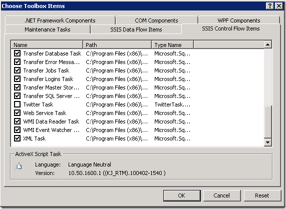 Desplegar una tarea personalizada (Custom Task) en SSIS 2 Desplegar una tarea personalizada (Custom Task) en SSIS