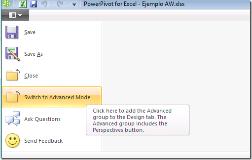 Novedades de PowerPivot en Denali (XV): Pestaña de opciones avanzadas 2 Novedades de PowerPivot en Denali (XV): Pestaña de opciones avanzadas