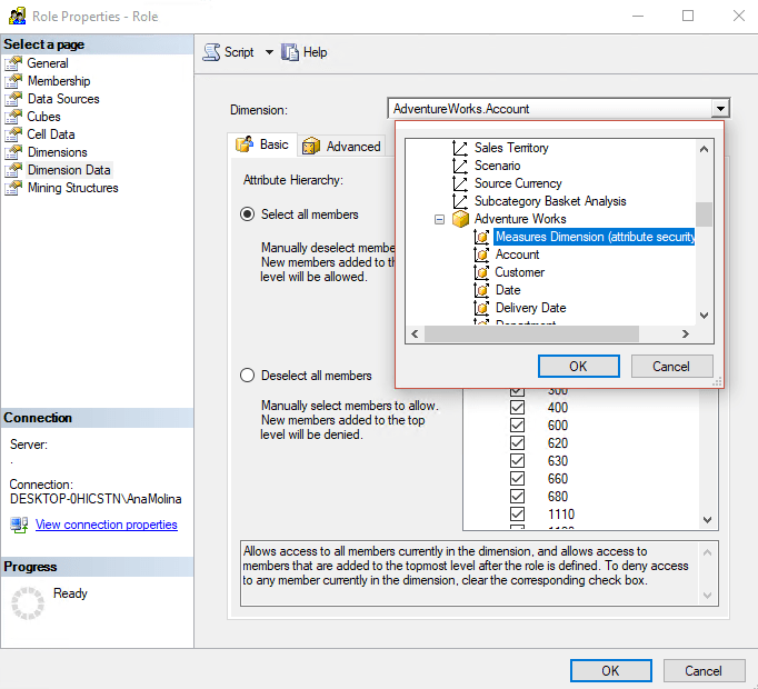 Aplicando seguridad a métricas SSAS 1 1 - Acceso personalizado para una dimension