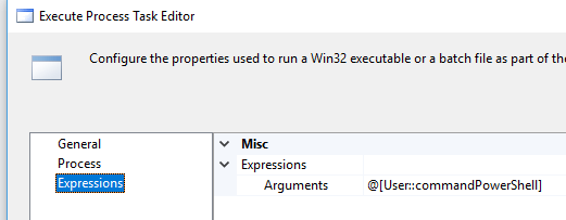 Convertir ficheros Excel en CSV y cargar ficheros usando SSIS 8 Configuracion arguments del execute process taskq