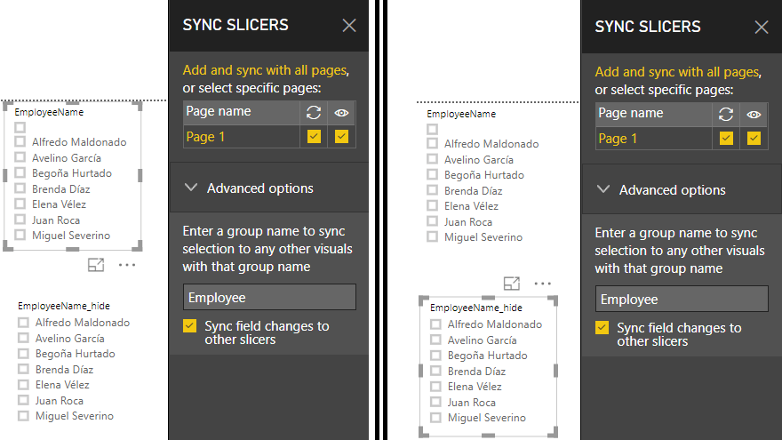 Creación de los grupos de filtros Creación de los grupos de filtros