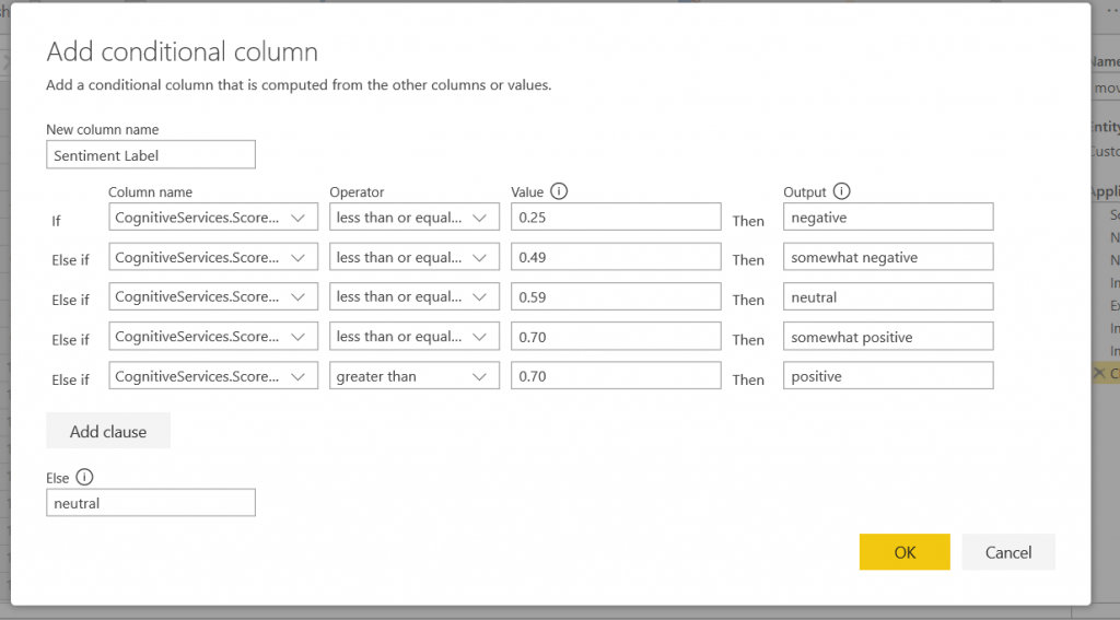 Power BI Dataflows Análisis de Sentimiento en dos clicks 11 Sentiment Label