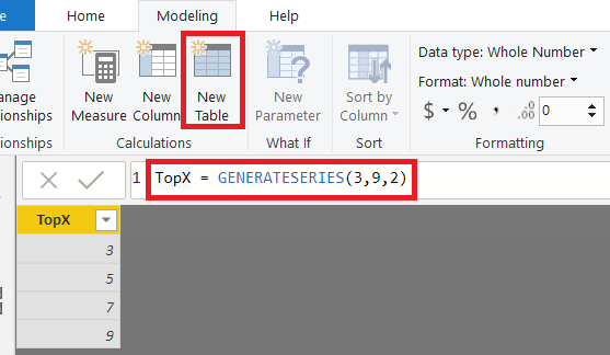 Power BI: Ranking dinámico incluyendo resto 7 Generando la tabla calculada.