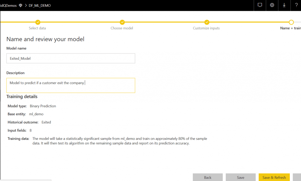 Power BI Dataflows: Machine Learning en dos clicks! 6 Save and Refresh