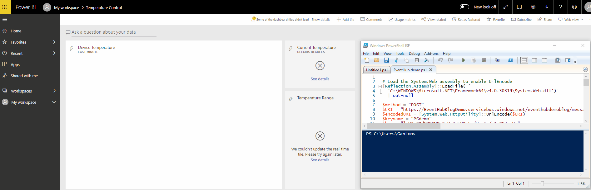 Real time con Event Hubs y Stream Analytics y Power BI 17 Real time con Event Hubs y Stream Analytics y Power BI