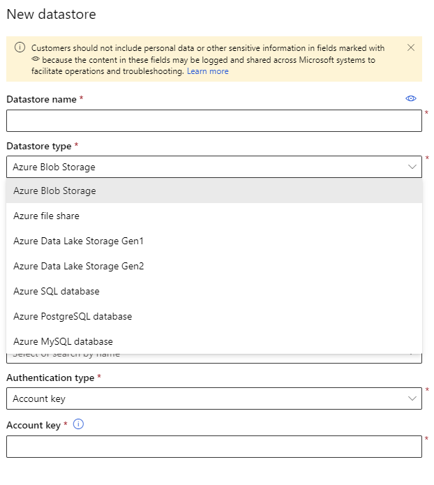 Un paseo por Azure ML Services  2 Creación de un nuevo datastore