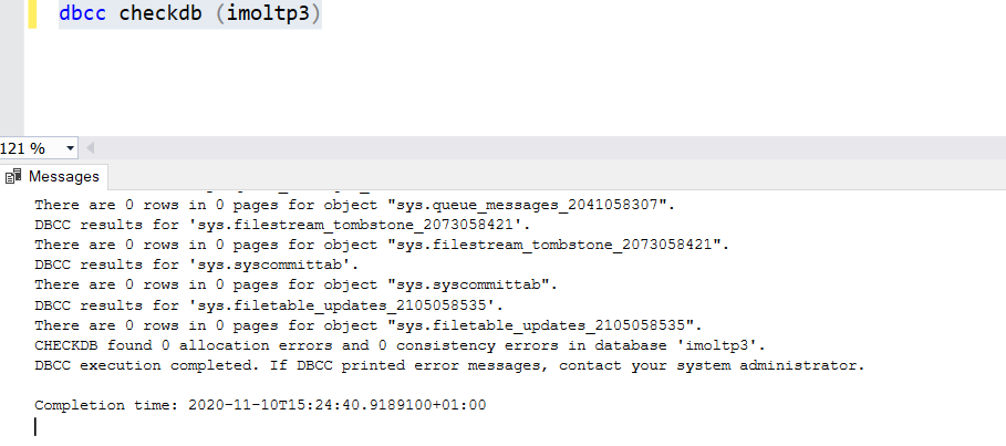 In-Memory OLTP: Otra historia de corrupción y problemas de DMVs 4 In-Memory OLTP: Otra historia de corrupción y problemas de DMVs