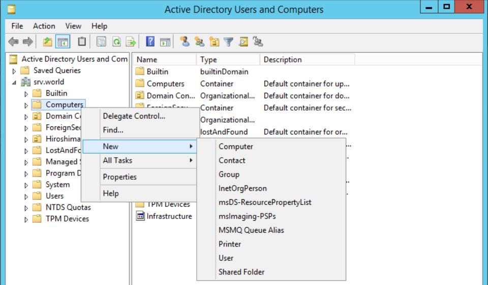 Active Directory Users Computers