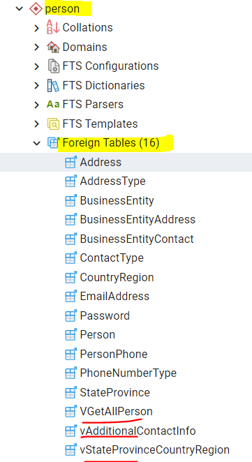 Virtualización de datos en PostgreSQL con Foreign Data Wrappers (I) 7 foreign data wrappers tables