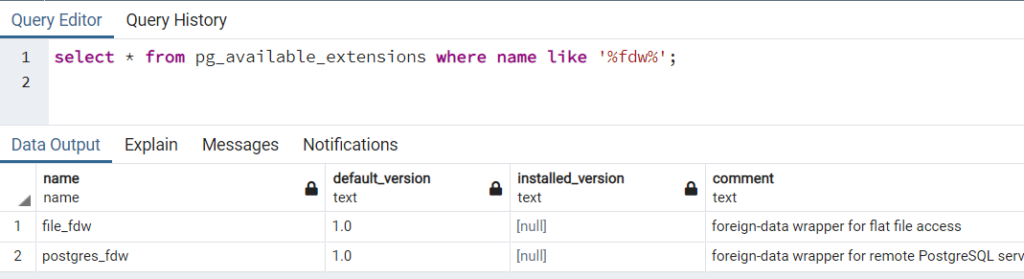 Virtualización de datos en PostgreSQL con Foreign Data Wrappers (I) 2 query editor foreign data wrappers