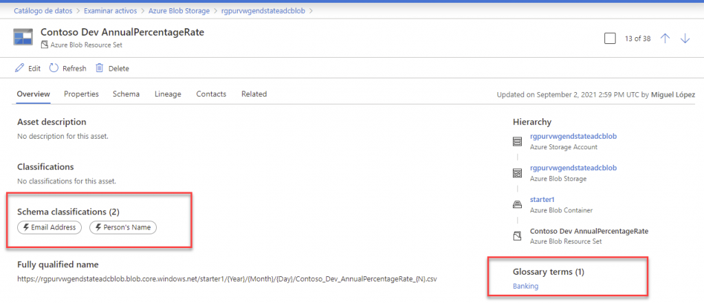 Gobierno de datos: Glosario de datos y técnicas para su elaboración y mejora 4 activo de datos clasificado de forma automática