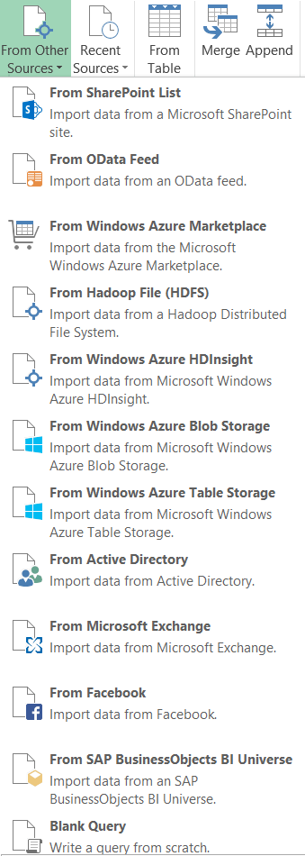 Power Query: Orígenes de Datos 5 fuente origenes de datos
