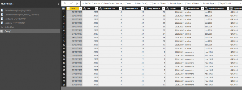 Dimensiones tiempo y fecha con lenguaje M 10 10